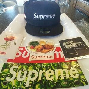 New SUPREMExNew Era collab mesh box logo fitted